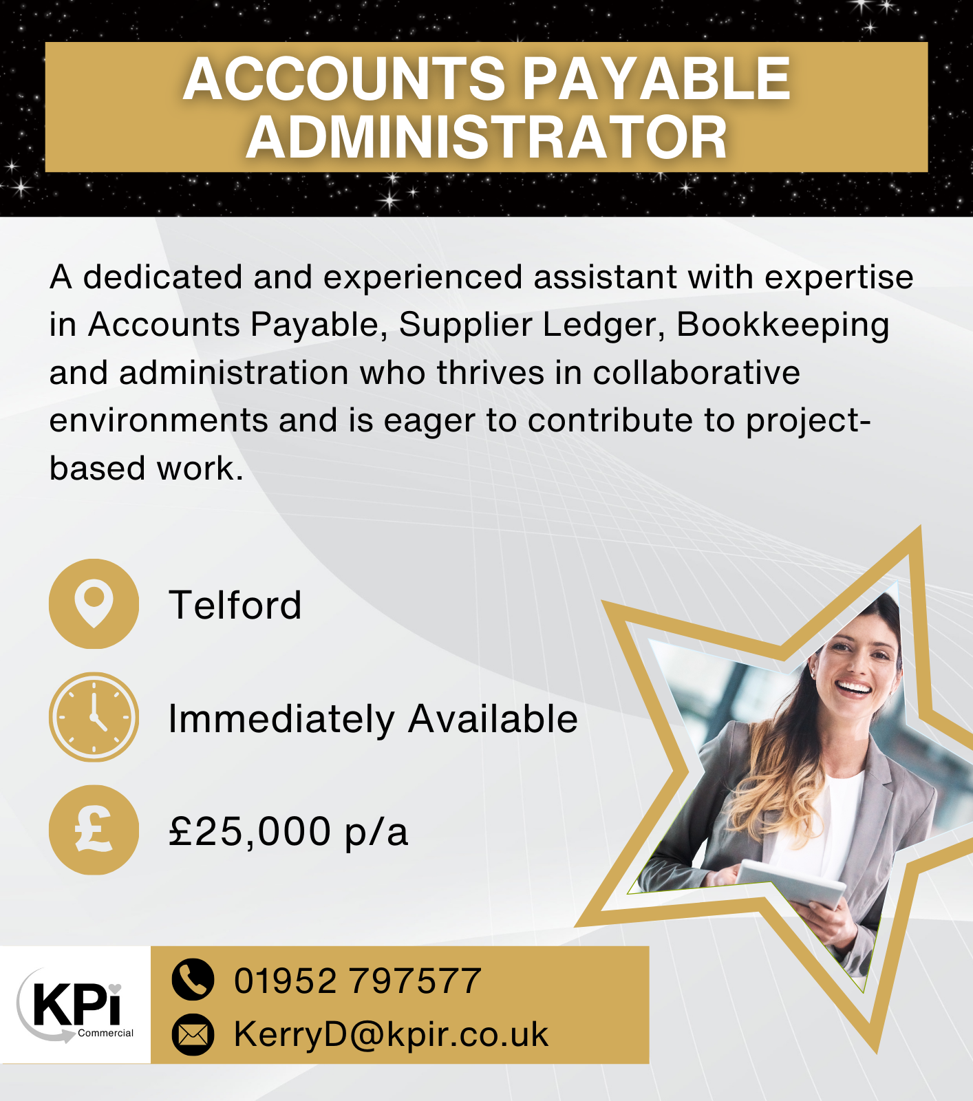 Accounts Payable Administrator - KPI Commercial