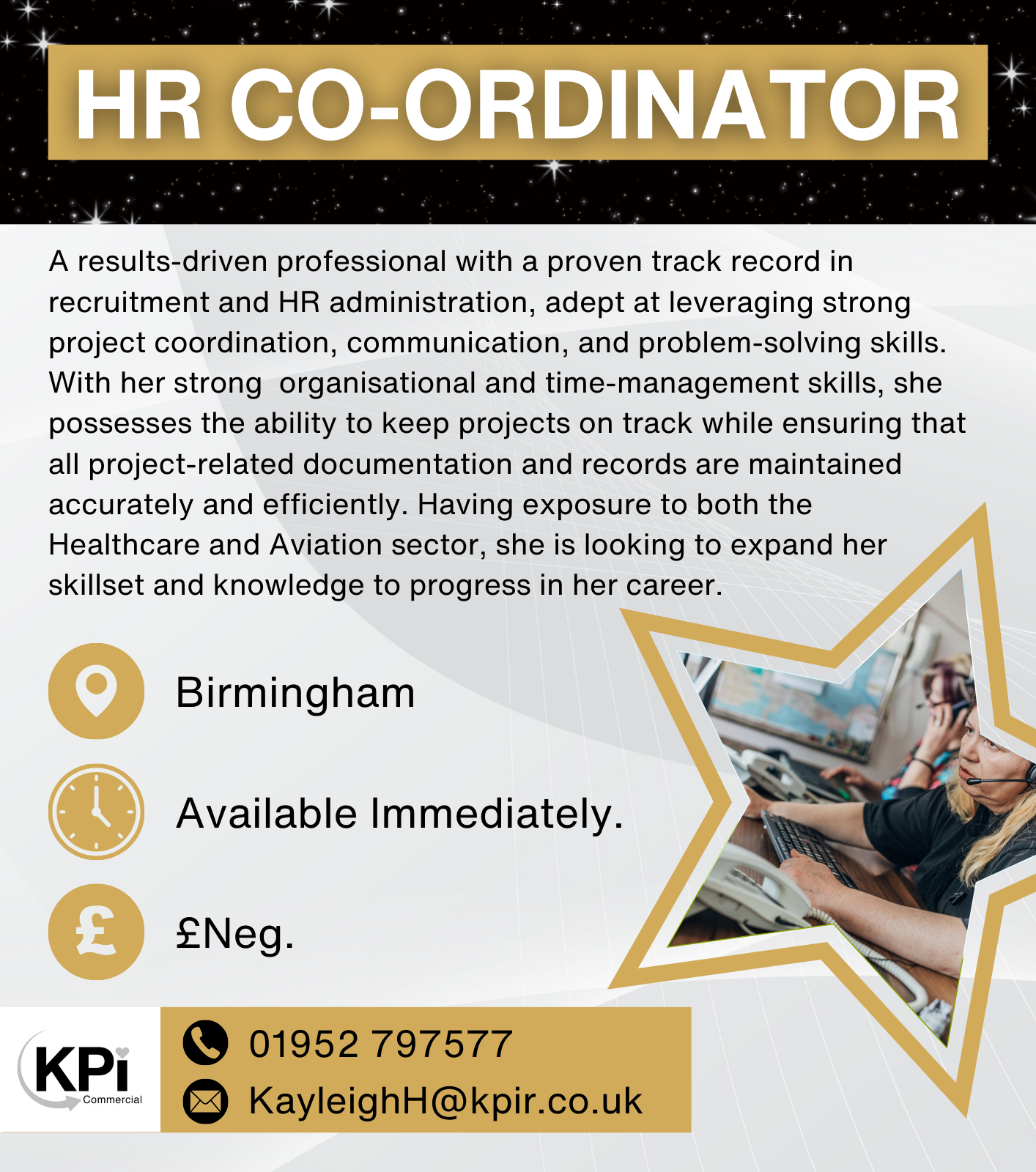 HR Co-ordinator - KPI Commercial