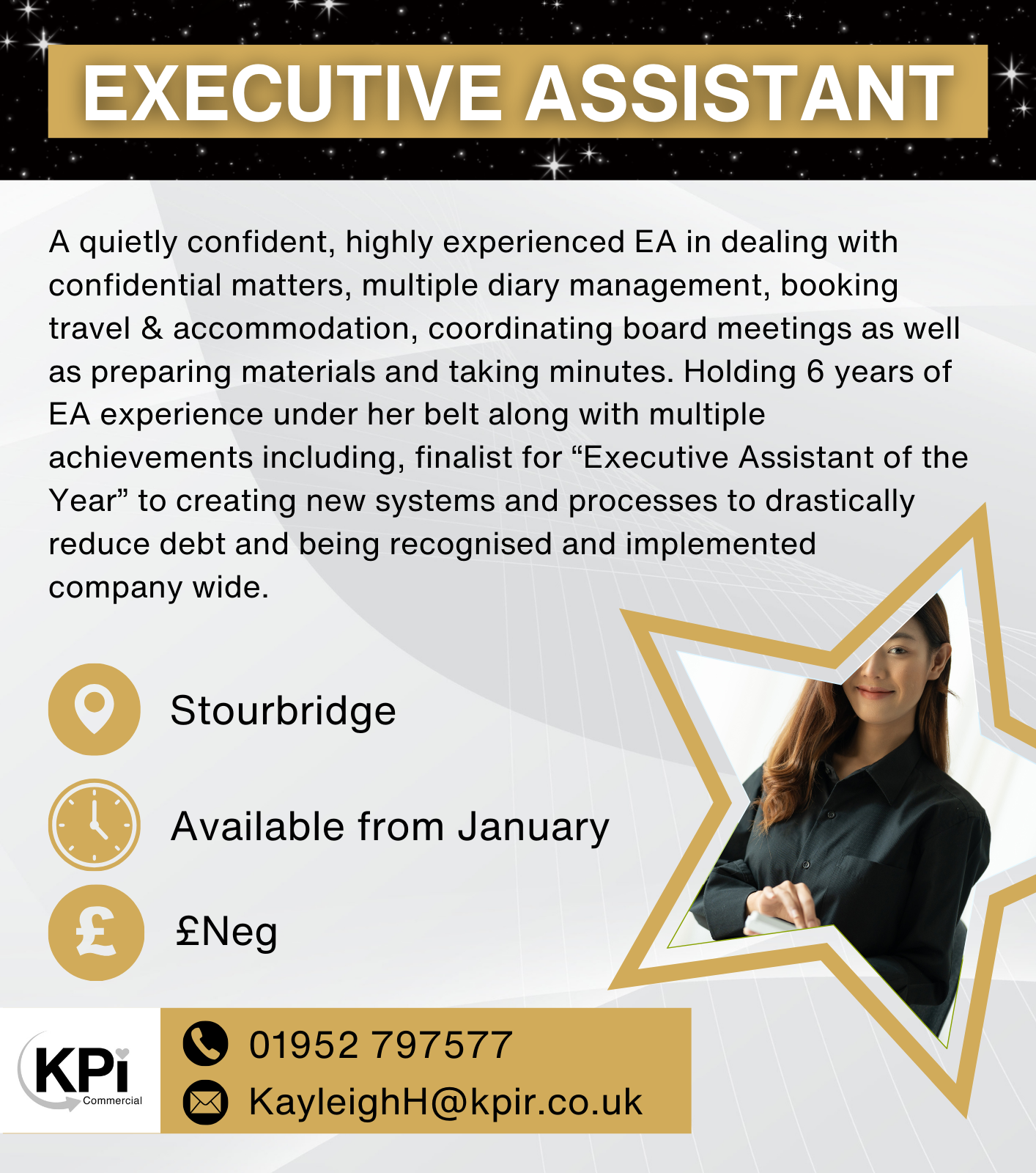 Executive Assistant, Stourbridge - KPI Commercial