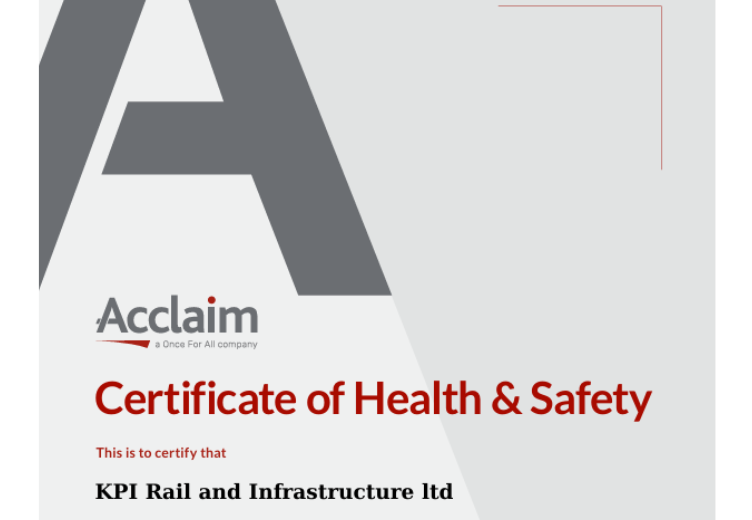 KPI Rail & Infrastructure Receives More Health & Safety Acclaim