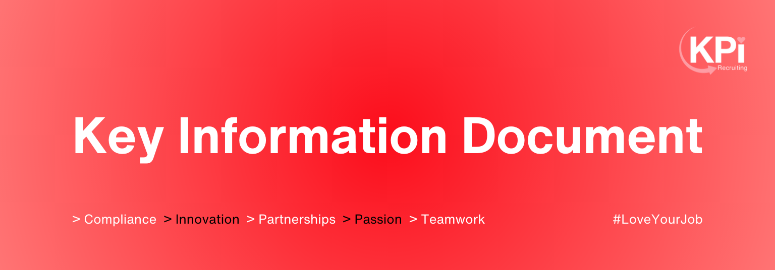 Red banner with "Key Information Document" in white text