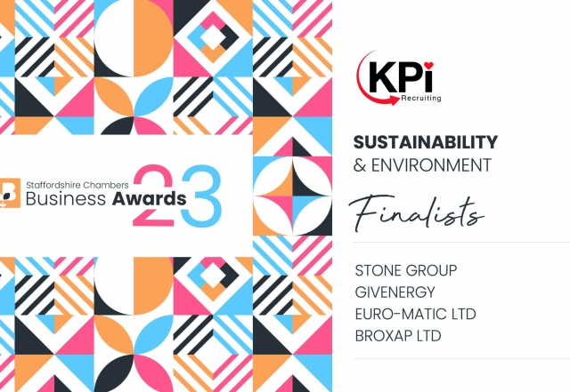 Finalists named for KPI sponsored Sustainability & Environment Category in Staffordshire Chambers Business Awards
